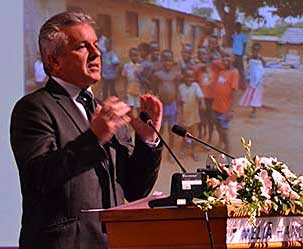 Tony Simons giving keynote speech